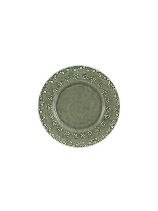Dessert Plate, Set of 4 - FLORA Greyish Green