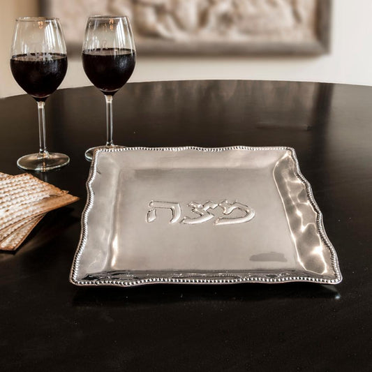 Matza Plate with Pearls