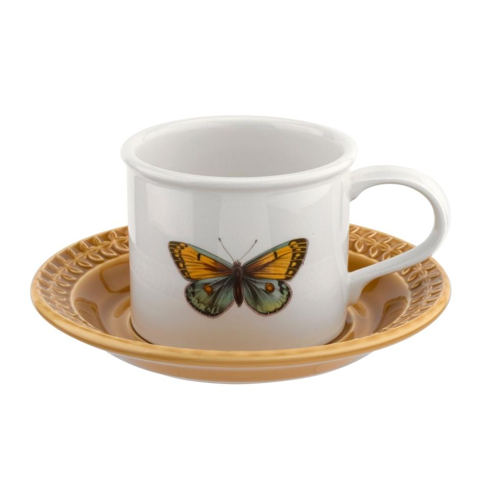 Breakfast Cup & Embossed Saucer (Amber)