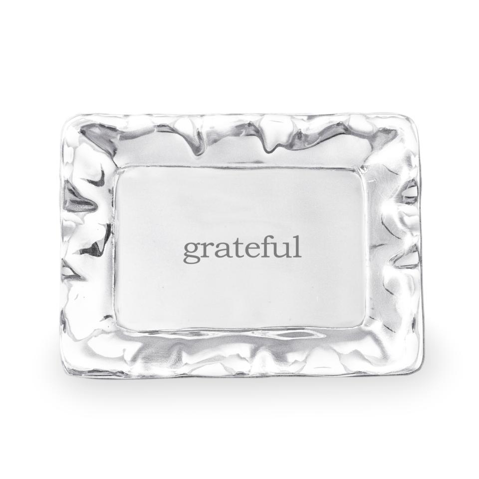 Vento Rectangular Engraved Tray "grateful"