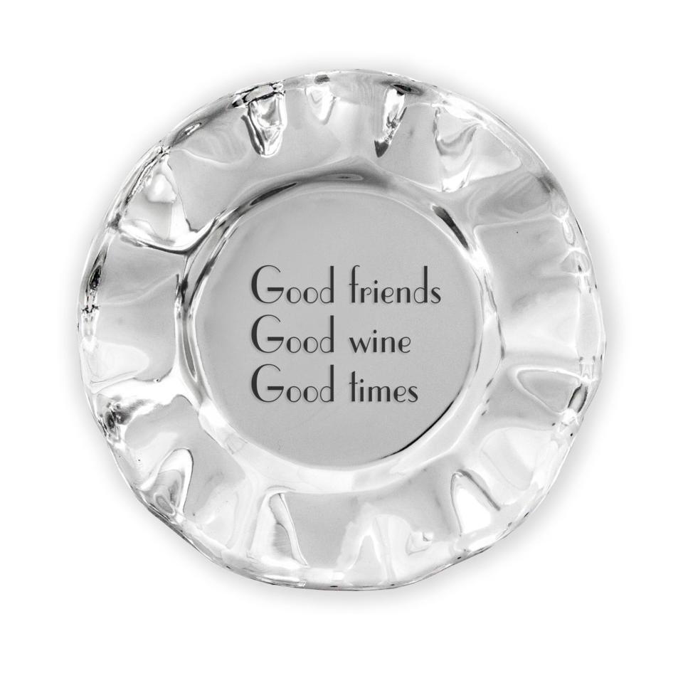 Vento Wine Plate "Good friends, Good wine, Good times"