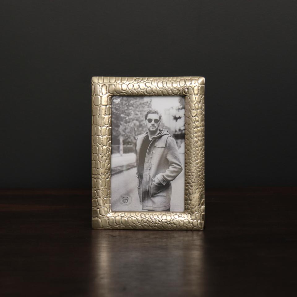 Sierra Modern Croc 4 x 6 Frame (Gold)