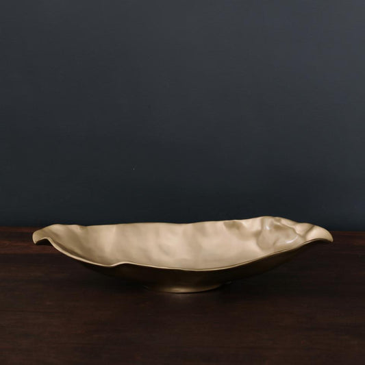Maia Medium Long Oval Bowl (Gold)