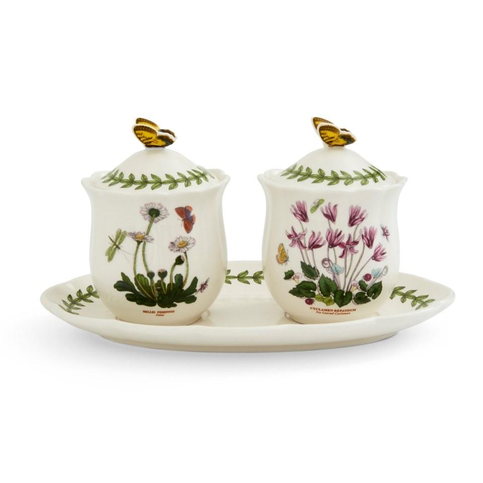 3 Piece Jam Jar with Tray, 9.6"