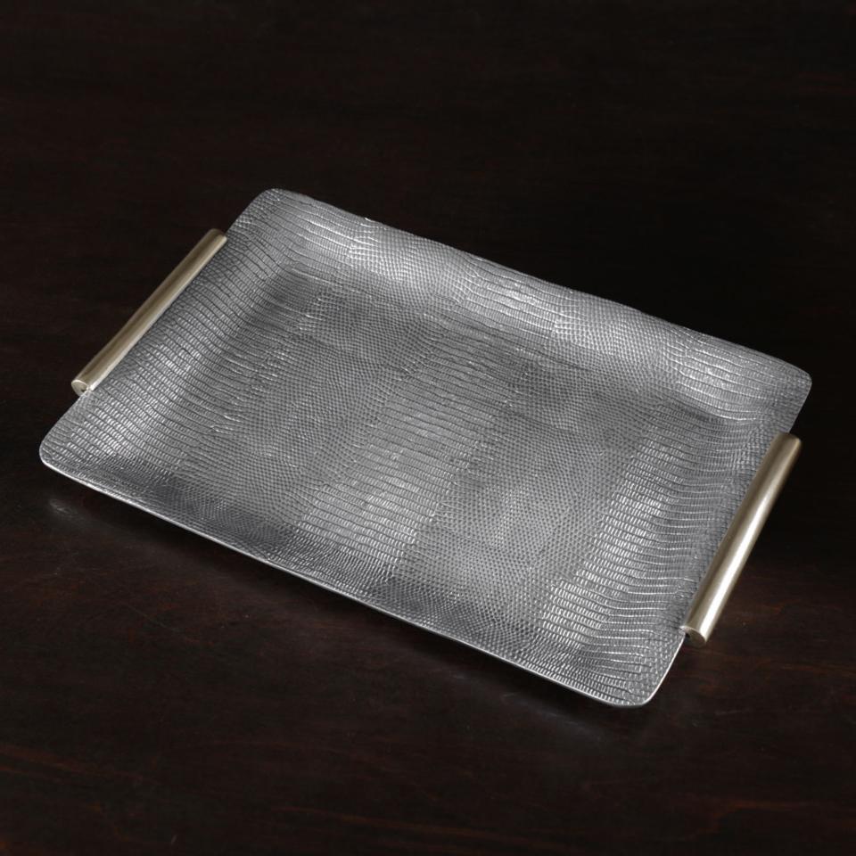 Python Medium Tray with Handles (Gunmetal and Gold)