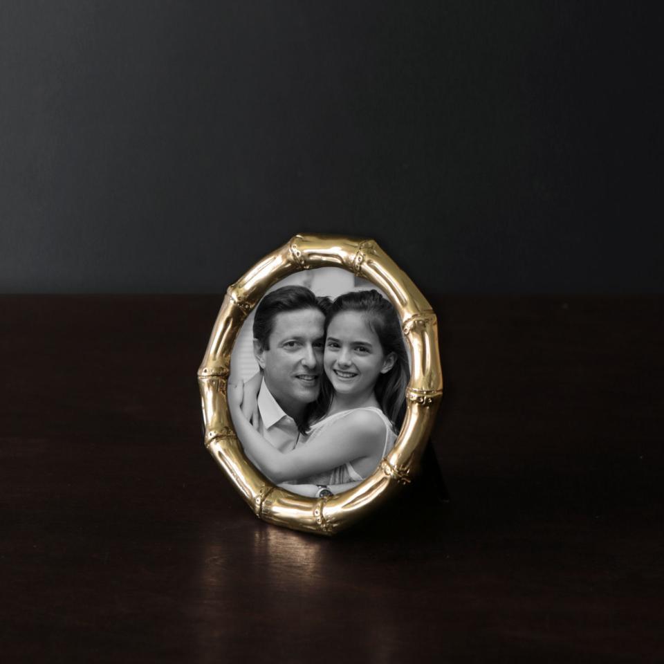 Sierra Modern Bamboo 5 x 5 Round Frame (Gold)