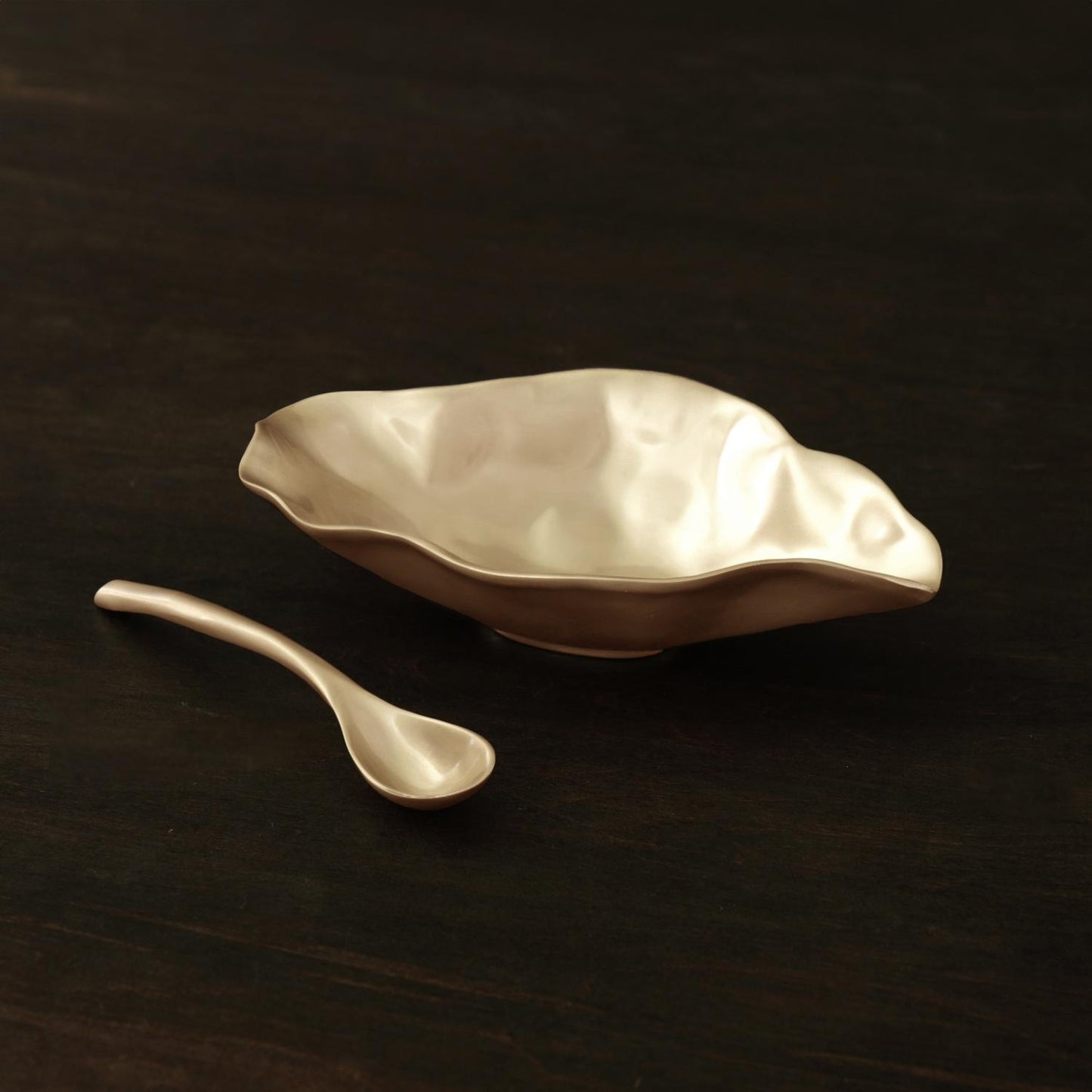 Maia Medium Bowl with Spoon (Gold)
