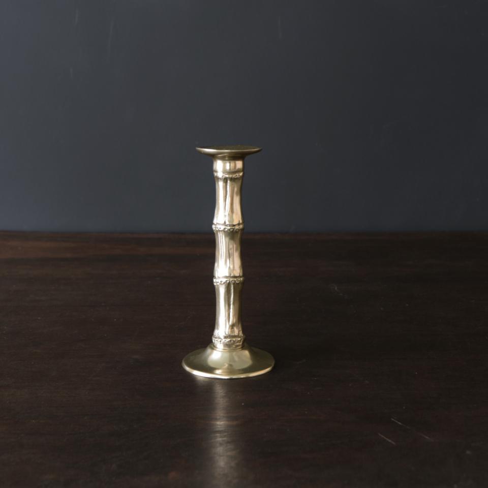 Bamboo Small Candlestick Holder (Gold)