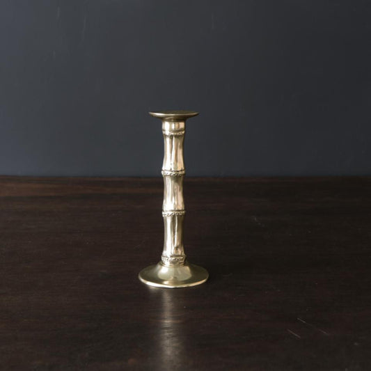 Bamboo Small Candlestick Holder (Gold)