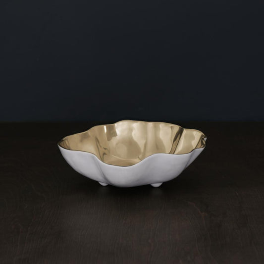Soho Onyx Medium Bowl (White and Gold)