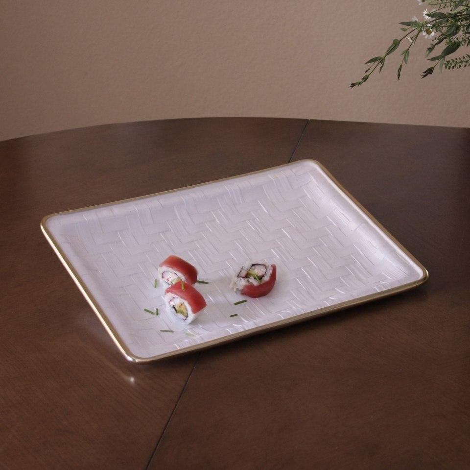 Bahamas Medium Tray (White and Gold)
