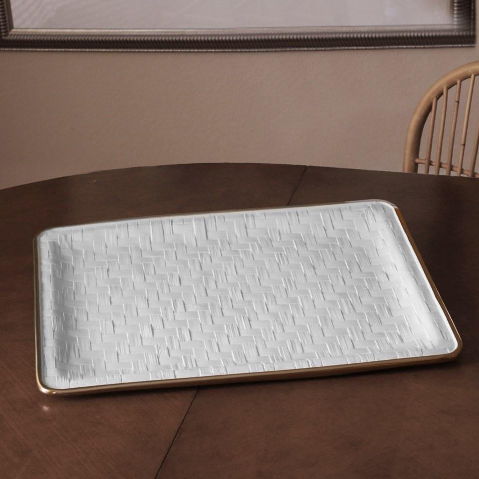 Bahamas Extra Large Tray (White and Gold)