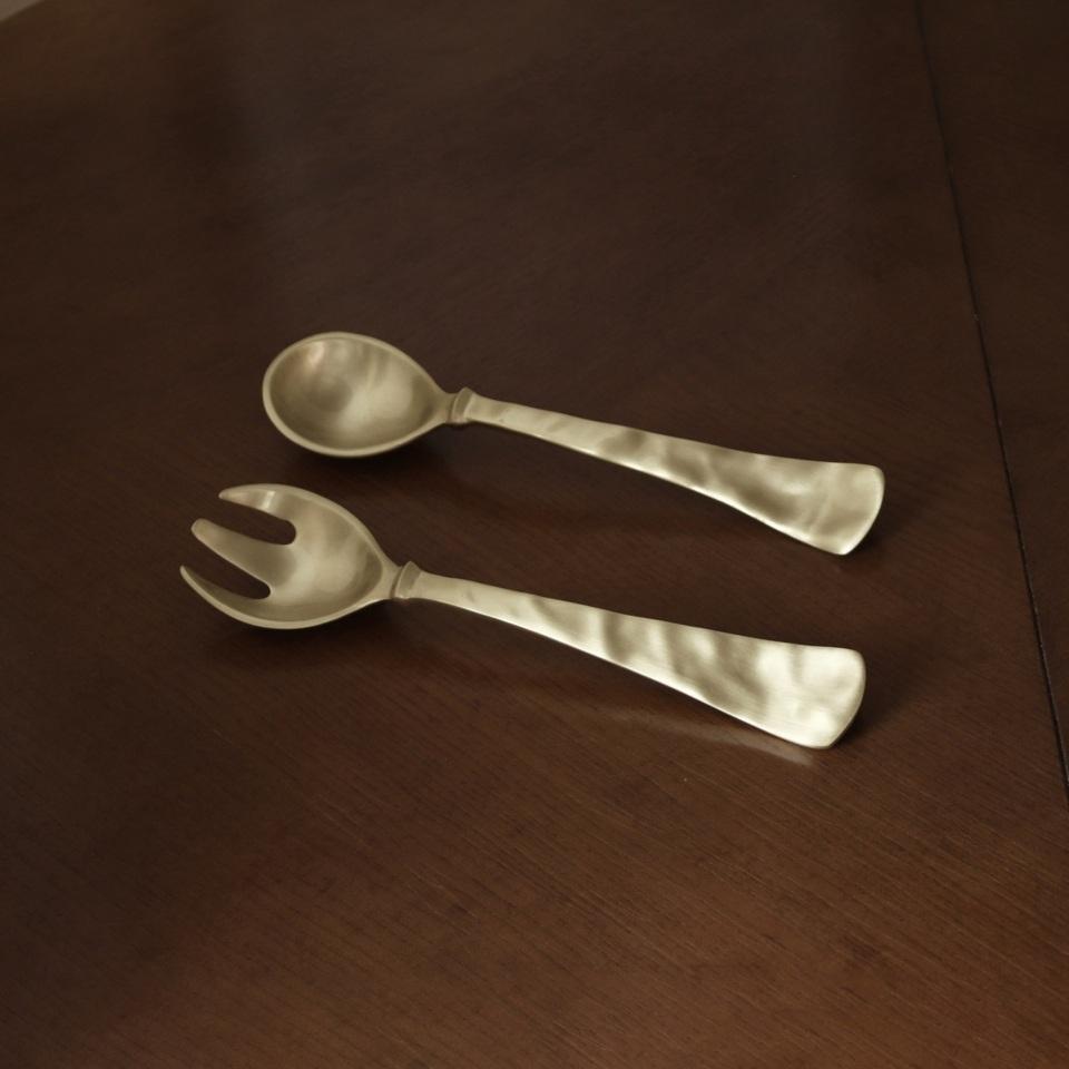 Large Salad Servers (Brushed Gold)