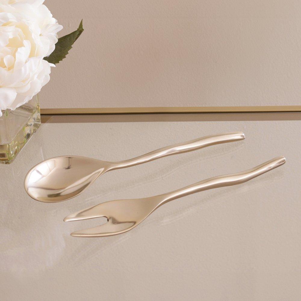 Maia Small Salad Servers (Shiny Gold)