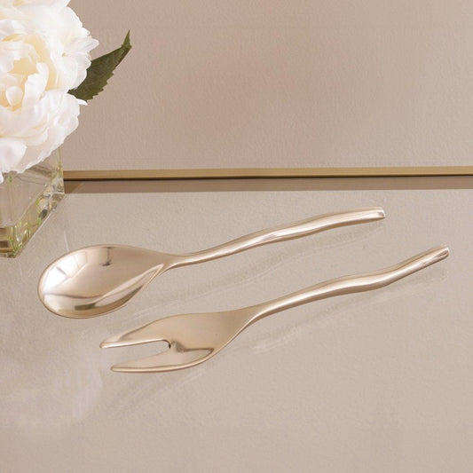 Maia Small Salad Servers (Shiny Gold)