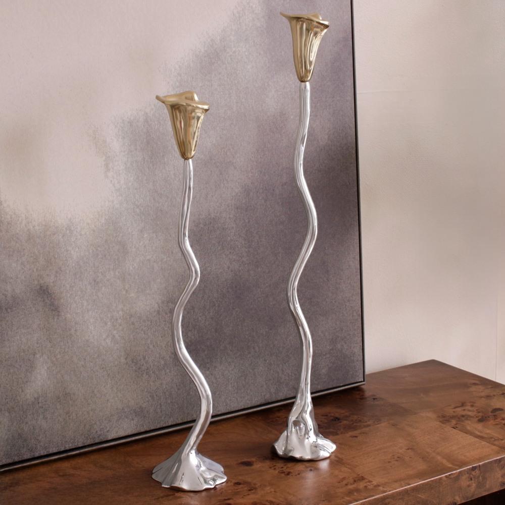 Tulip Candlestick Holder 19" with Gold Tulip