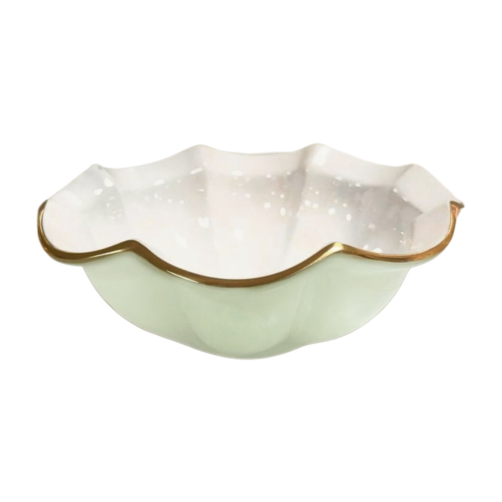 Devon Medium Bowl (Pistachio and White)