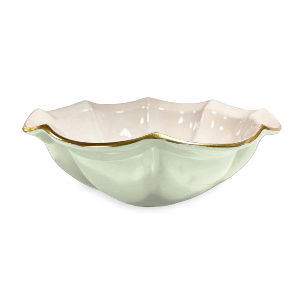 Devon Large Bowl (Pistachio and White)