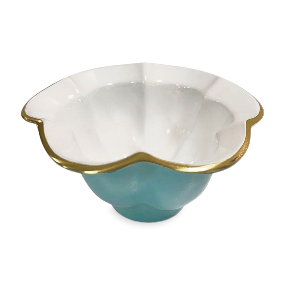 Devon Small Bowl (Turquoise and White)