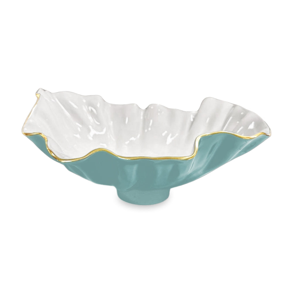 Bloom Medium Bowl (Turquoise and White)