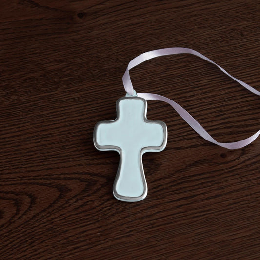 Athens Cross Ornament (Sky Blue)