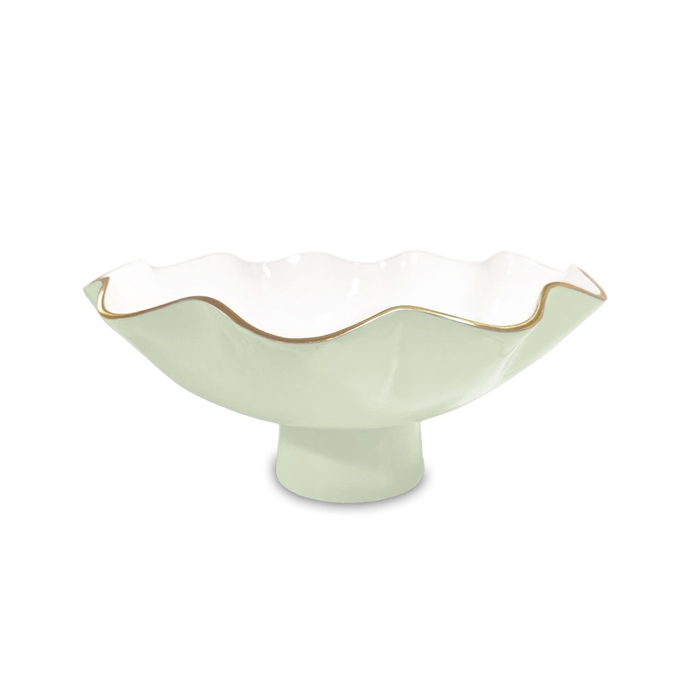 Carola Small Pedestal (Pistachio and White)