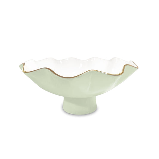 Carola Small Pedestal (Pistachio and White)