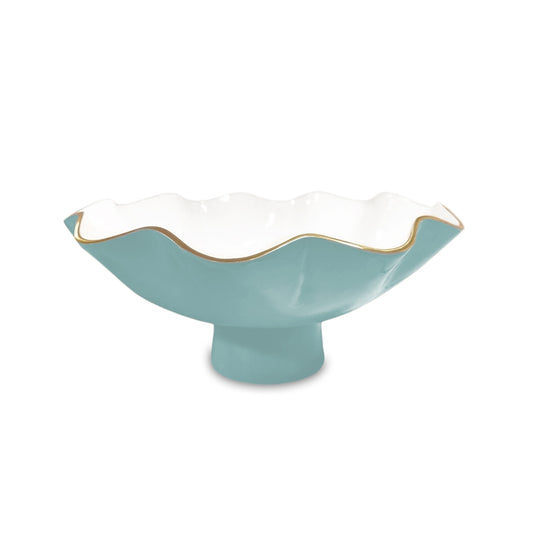 Carola Small Pedestal (Turquoise and White)