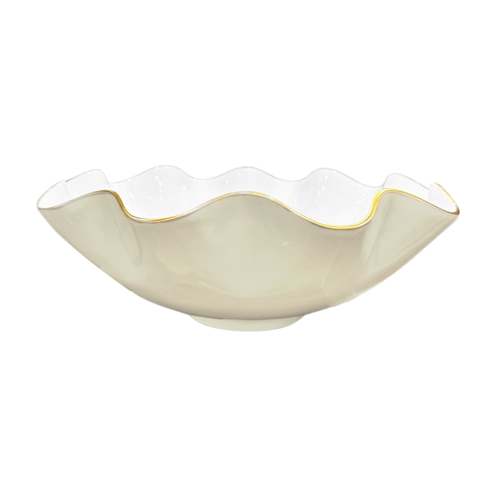 Carola Extra Large Bowl (Cream and White)