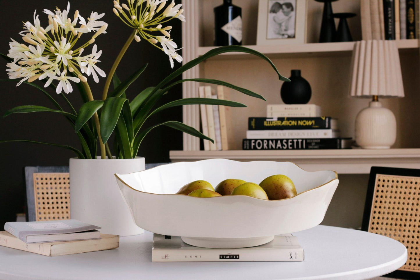 ENCANTO Dakota Large Bowl (Cream and White)