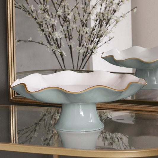 ENCANTO Carola Pedestal Cake Plate (Slate and White)