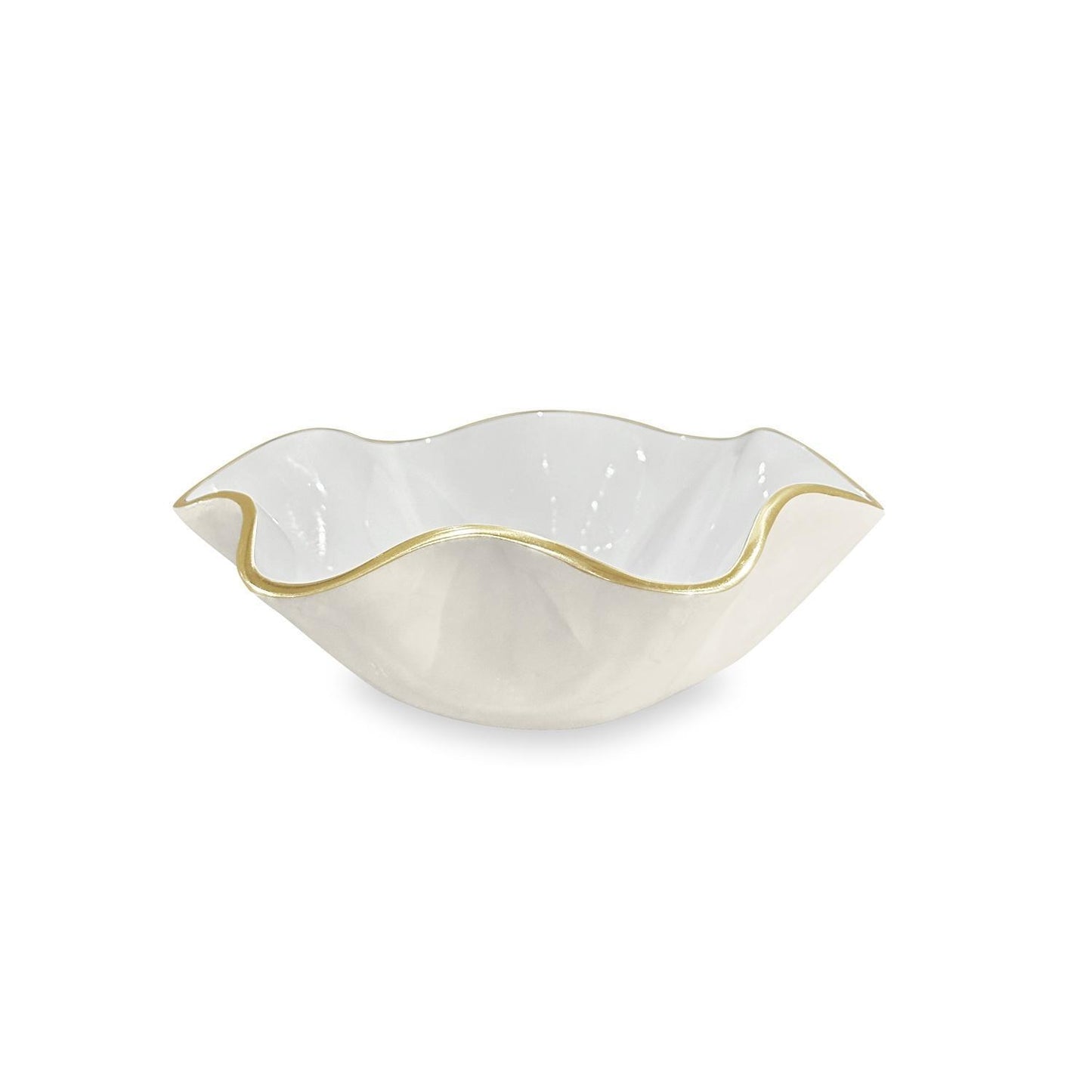 ENCANTO Carola  Small Round Bowl (Cream and White)