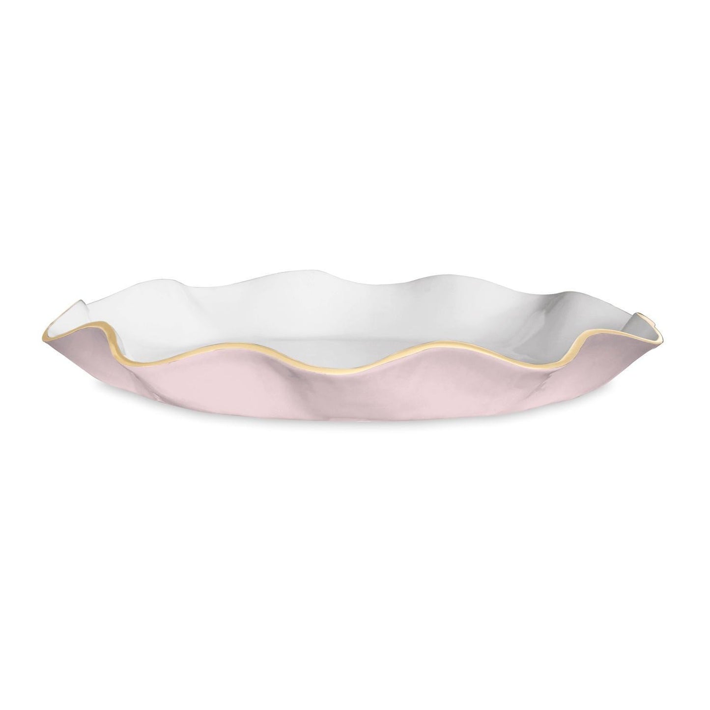 ENCANTO Carola  Large Round Platter (Camellia and White)