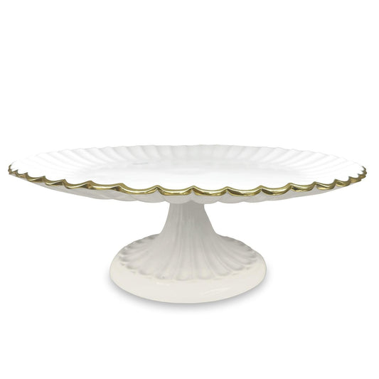 ENCANTO Vienna Pedestal Cake Plate (Cream and White)