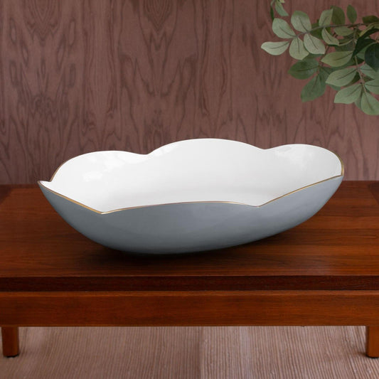 ENCANTO Amelia Extra Large Oval Bowl (Slate and White)