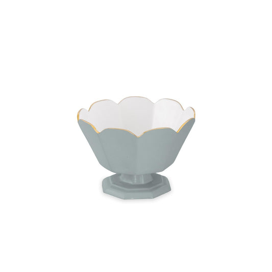 ENCANTO Vintage Faceted Pedestal (Slate and White)