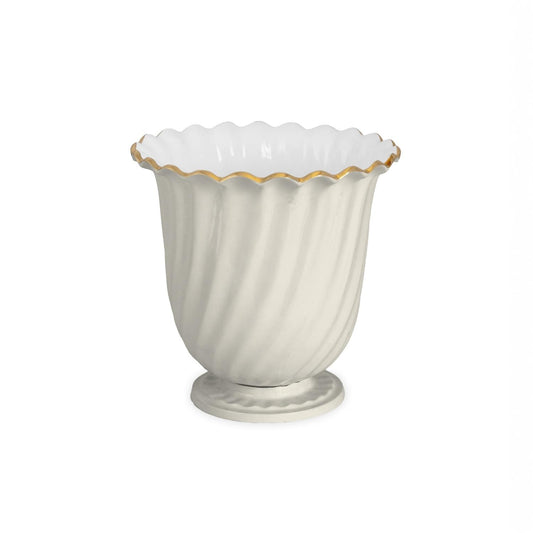 ENCANTO Swirl  Vintage Ice Bucket (Cream and White)