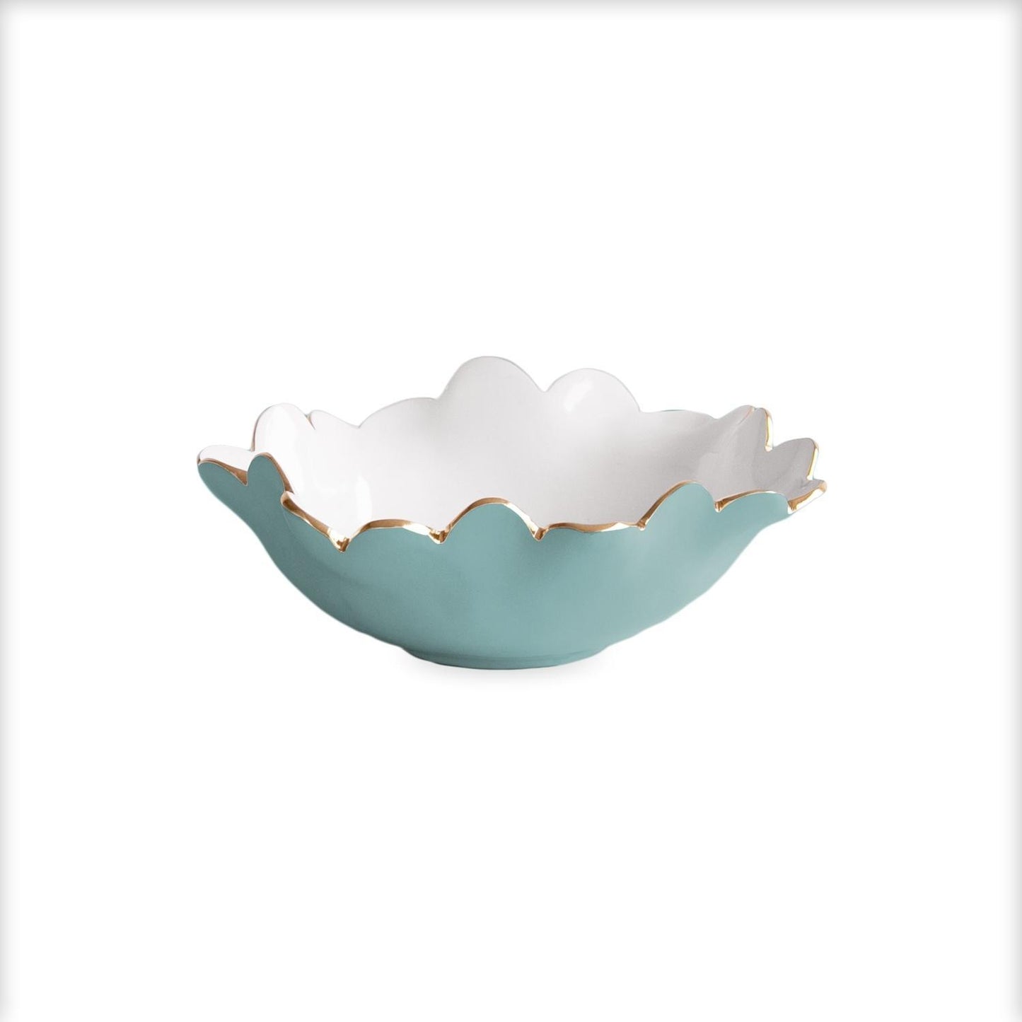 Colette Mini Round Bowl  (Turquoise and White)
