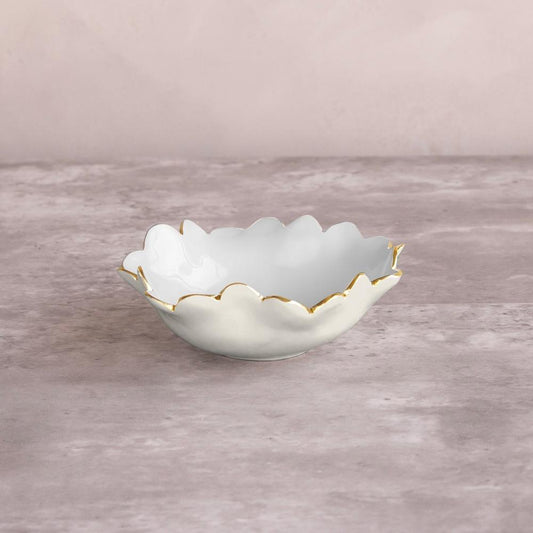 Colette Mini Round Bowl  (Cream and White)