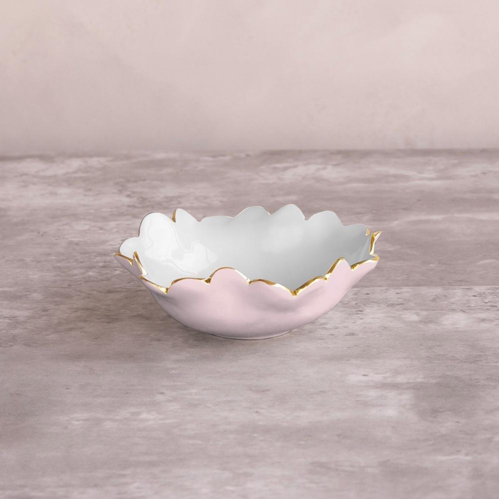 Colette Mini Round Bowl  (Camellia and White)