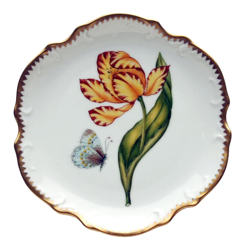 Yellow & Red Tulip Bread & Butter Plate