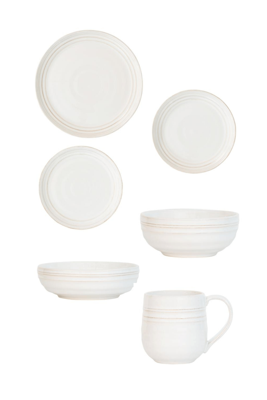 Bilbao White by Juliska Six Piece Place Setting