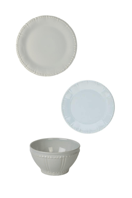 Historia Barley Blue by Skyros Three Piece Place Setting