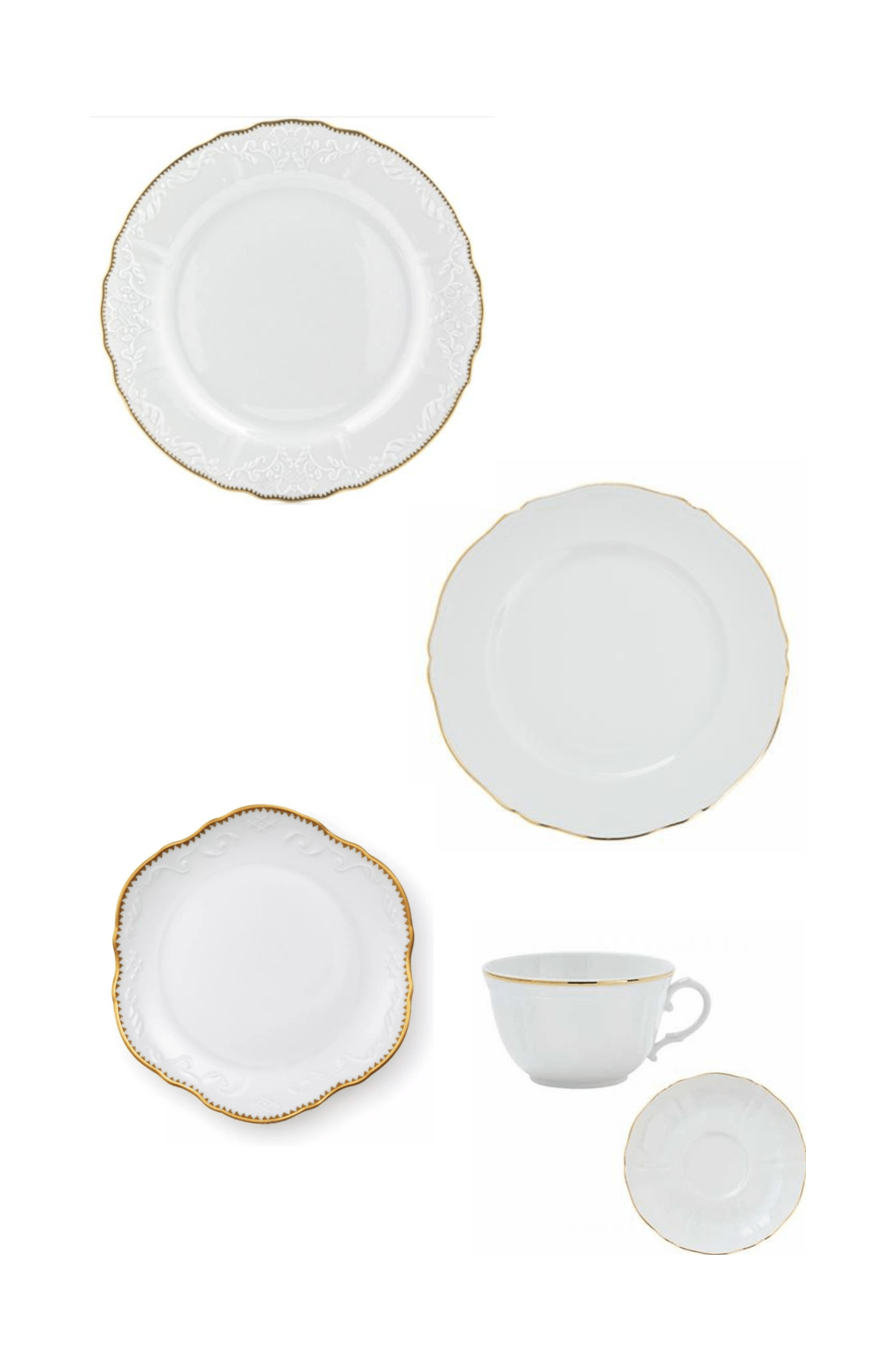 Simply Anna Gold by Anna Weatherley w/ Corona Gold by Richard Ginori Five Piece Place Setting