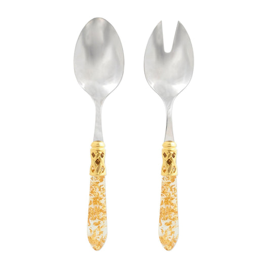 Brilliant Gold Fleck Salad Server Set