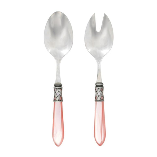 Antique Light Pink Salad Server Set