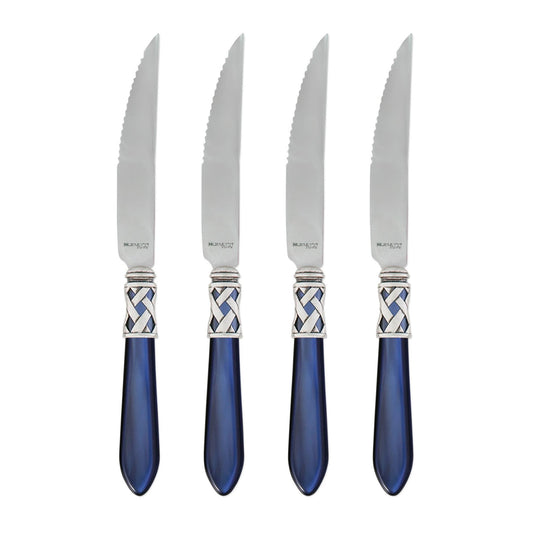 Antique Blue Steak Knives - Set of 4