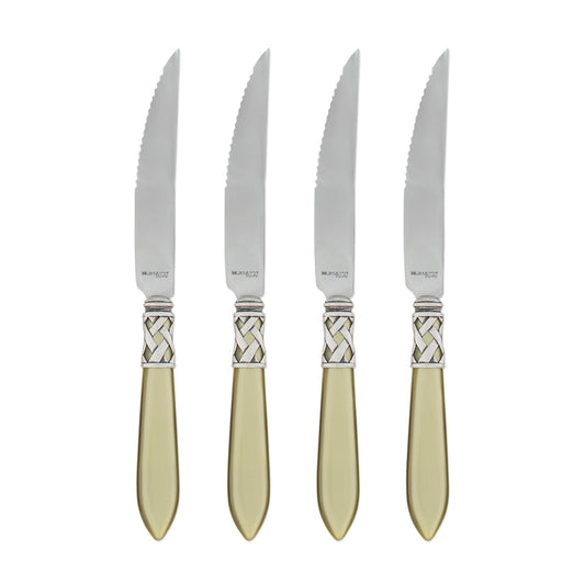Antique Chartreuse Steak Knives - Set of 4