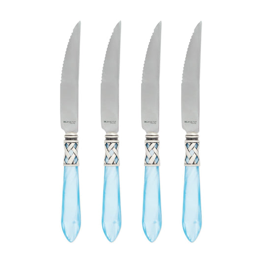 Antique Light Blue Steak Knives - Set of 4