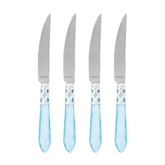 Brilliant Light Blue Steak Knives - Set of 4